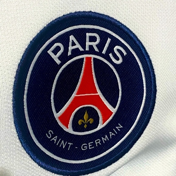 NIKE PSG 2014-15 FLY EMIRATES AWAY SOCCER JERSEY SAINT GERMAIN WHITE Sma… - Picture 5 of 10